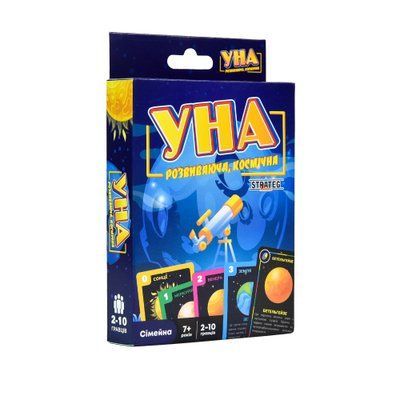 Настільна гра Strateg УНА космічна карткова українською мовою (30448) 8706 фото